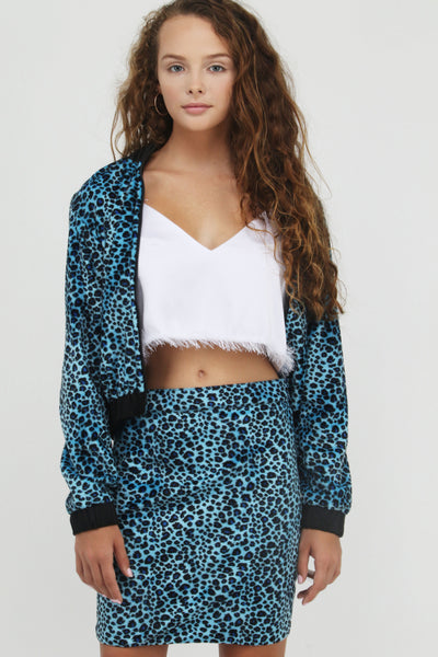Ari Blue Leopard Skirt
