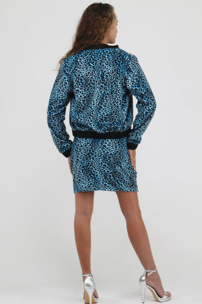 Ari Blue Leopard Skirt